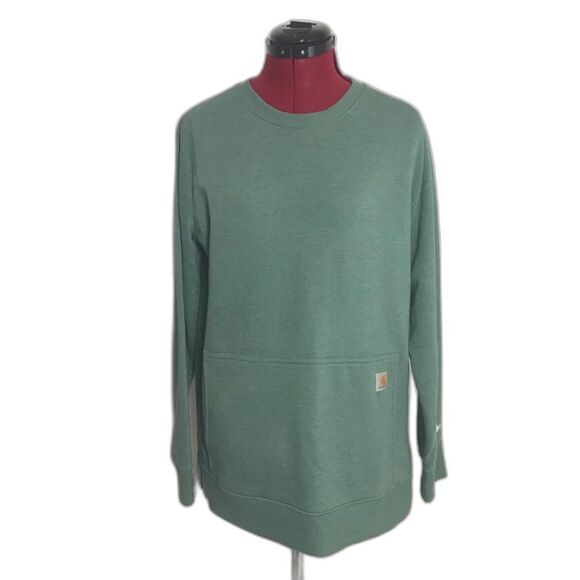Carhartt Relaxed Fit Lightweight Sweatshirt Women's Size Small (4-6) Teal Green - Picture 2 of 9